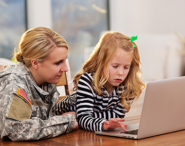 military mom and daughter