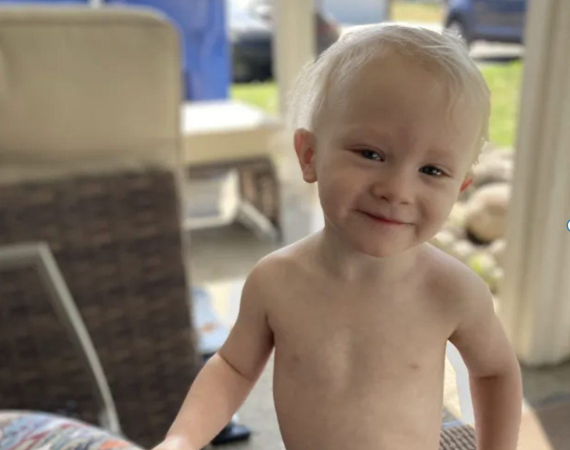 Baby boy smiling