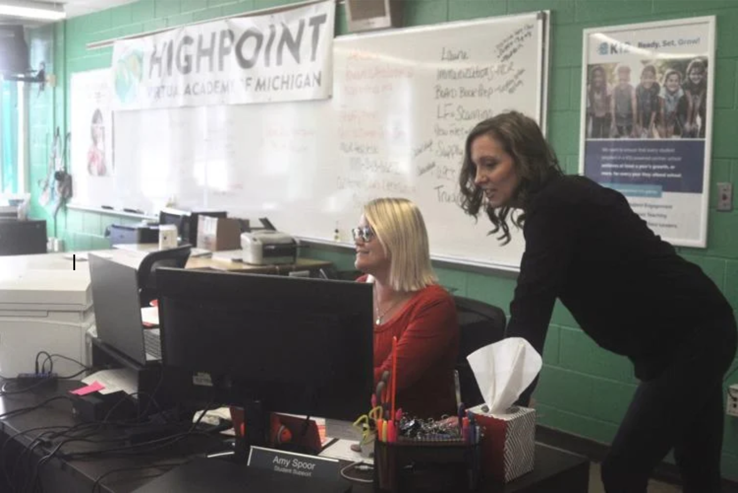 Two females at an office