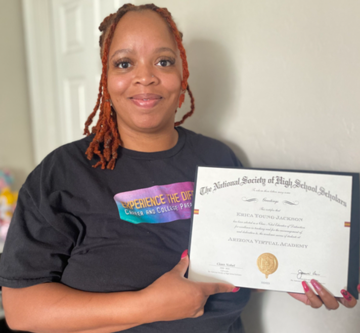 AZVA's Dr. Erica Young-Jackson receiving her award. (Photo: Business Wire)
