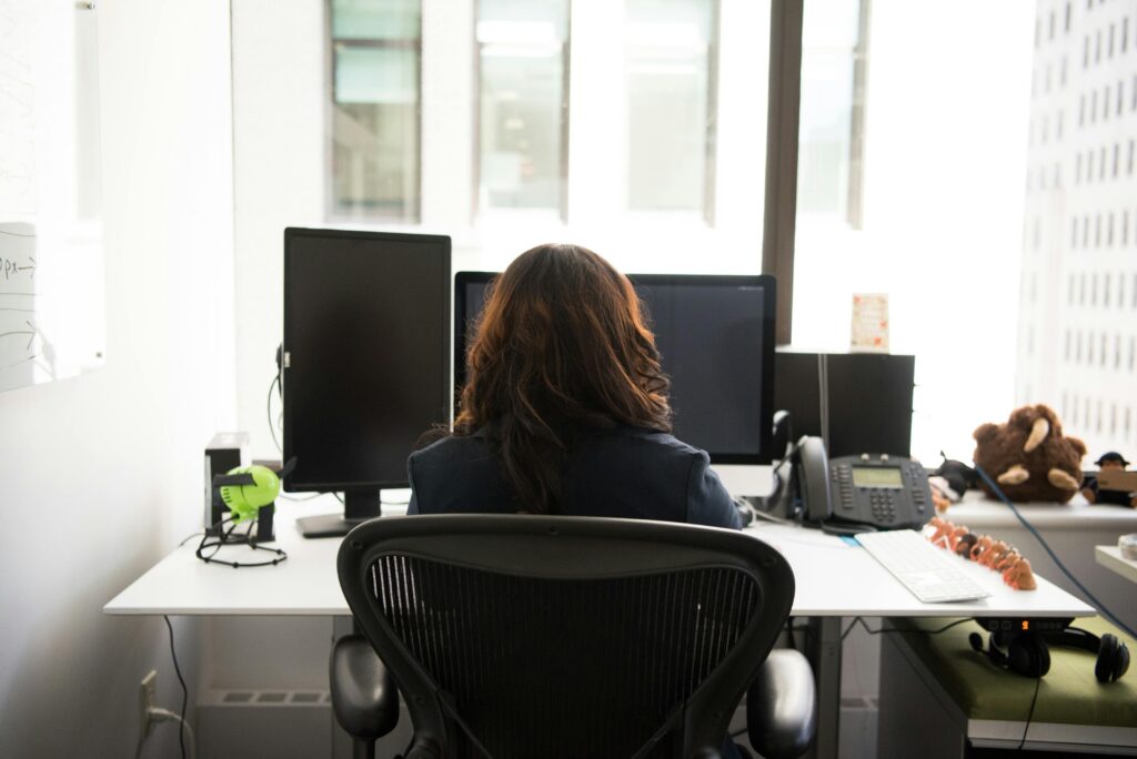 woman working at the office
