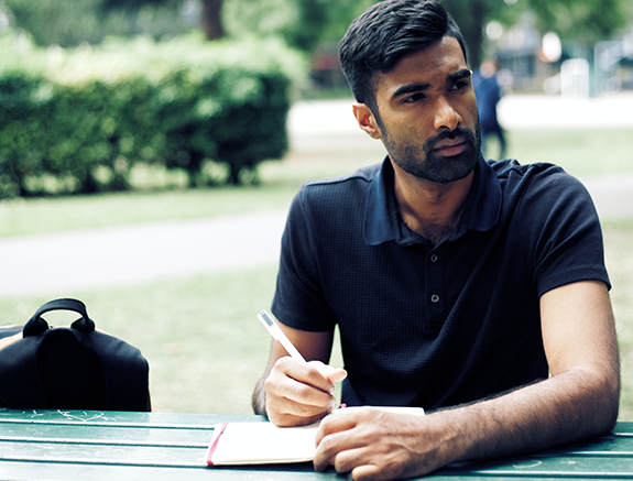 Student thinking about college