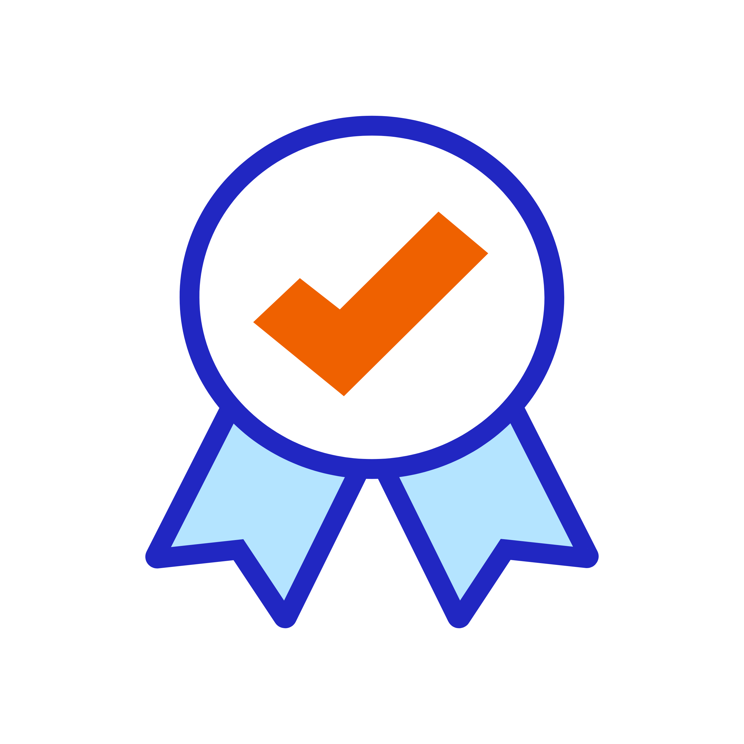 Blue and orange ribbon icon